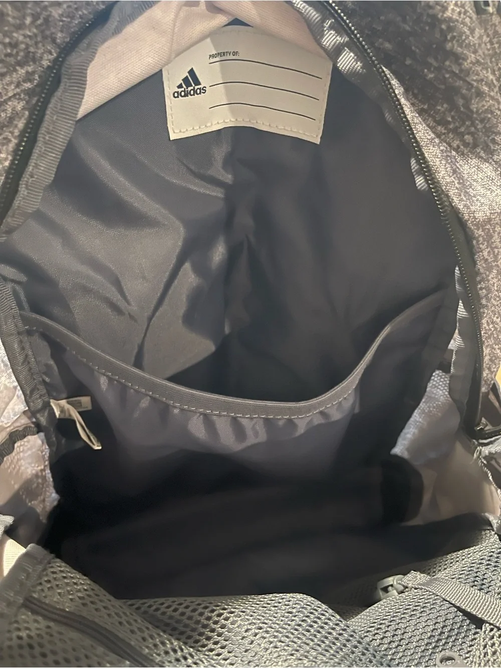adidas Gray Heather Backpack with Front Zip Pocket